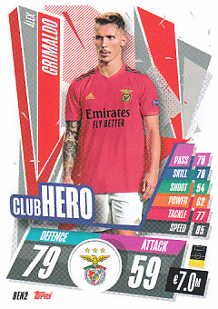 Alex Grimaldo SL Benfica 2020/21 Topps Match Attax CL Club Hero #BEN02